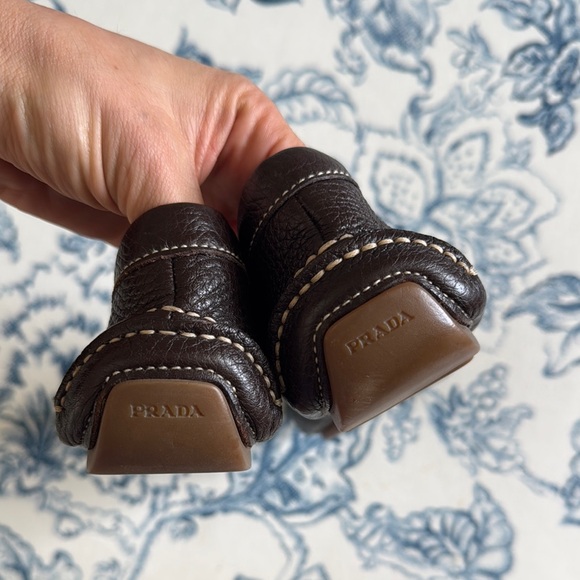 Prada Brown Leather Driving Loafers - Picture 3 of 4